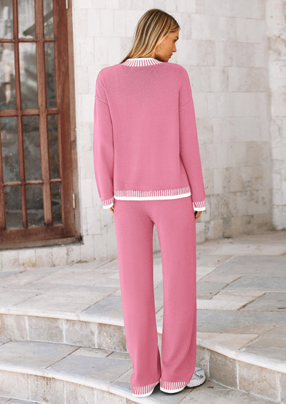 Osonn Lounge Sets for Women Fall Loungewear 2 Piece Outfits Cardigan Sweaters Track Suit Matching Winter Clothing