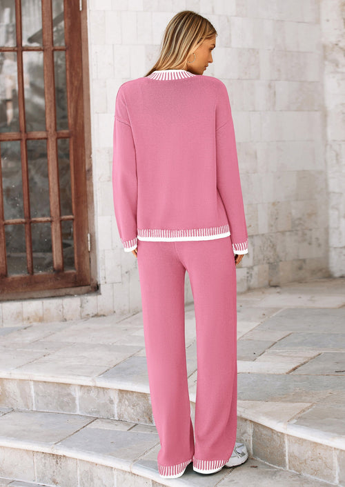 Osonn Lounge Sets for Women Fall Loungewear 2 Piece Outfits Cardigan Sweaters Track Suit Matching Winter Clothing