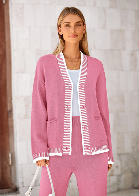 Osonn Lounge Sets for Women Fall Loungewear 2 Piece Outfits Cardigan Sweaters Track Suit Matching Winter Clothing