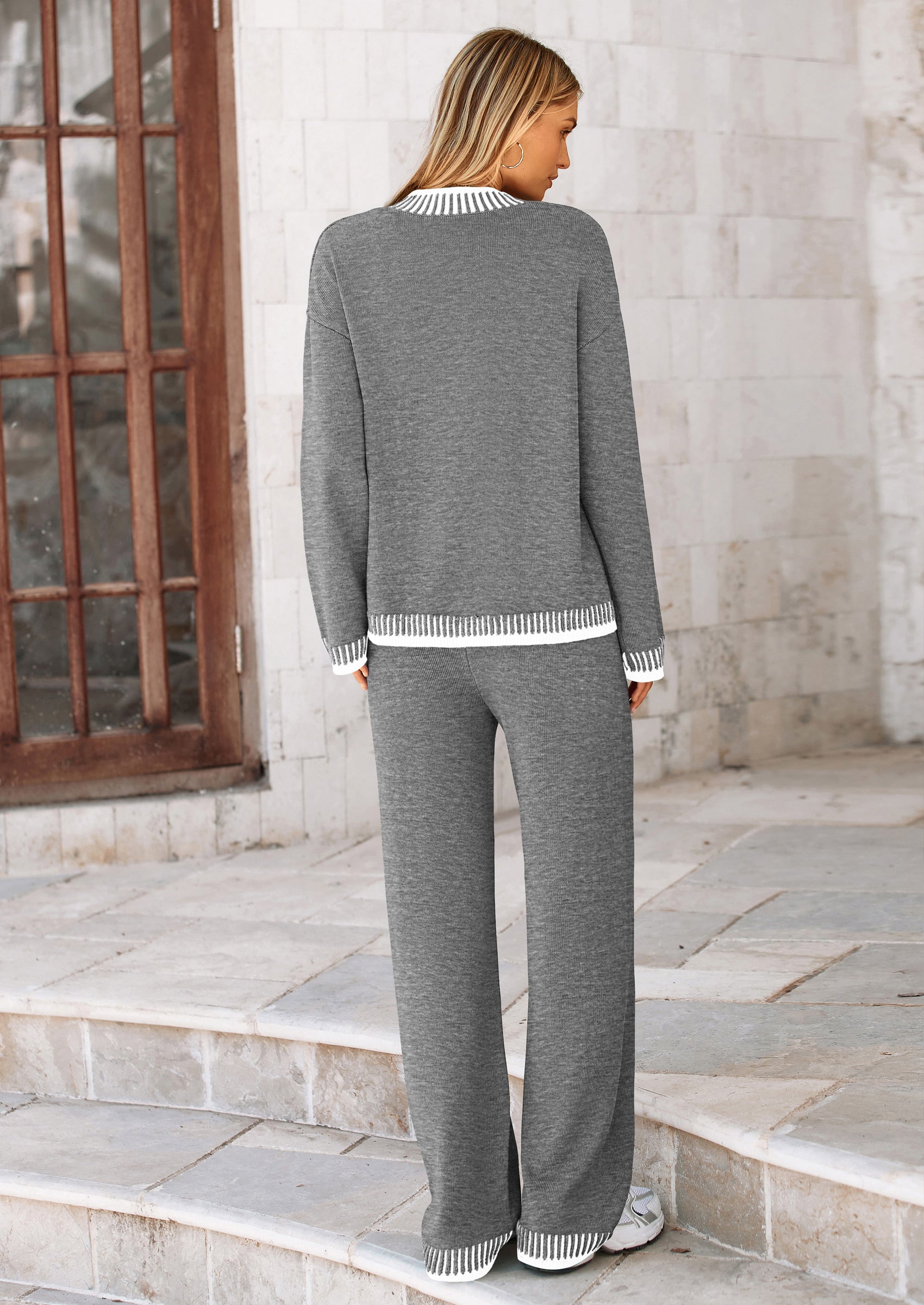 Osonn Lounge Sets for Women Fall Loungewear 2 Piece Outfits Cardigan Sweaters Track Suit Matching Winter Clothing