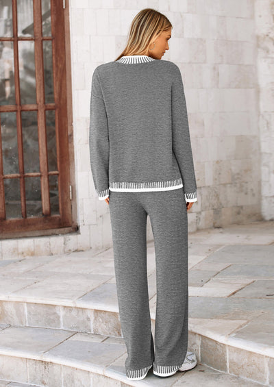 Osonn Lounge Sets for Women Fall Loungewear 2 Piece Outfits Cardigan Sweaters Track Suit Matching Winter Clothing