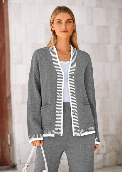 Osonn Lounge Sets for Women Fall Loungewear 2 Piece Outfits Cardigan Sweaters Track Suit Matching Winter Clothing