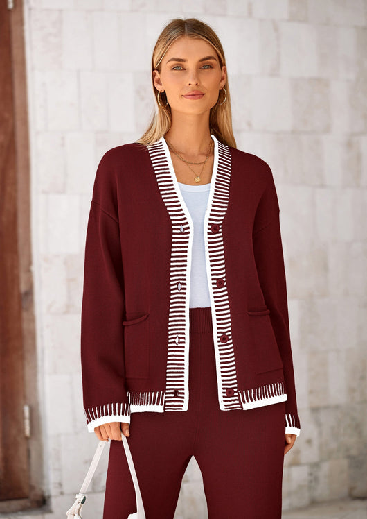 Osonn Lounge Sets for Women Fall Loungewear 2 Piece Outfits Cardigan Sweaters Track Suit Matching Winter Clothing