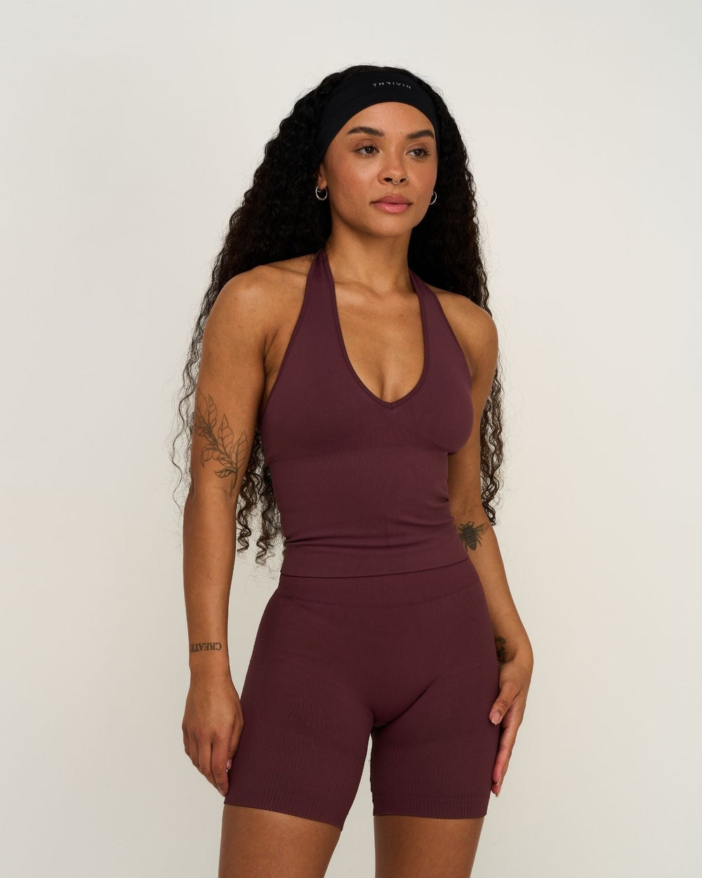 Elevate™ Sculpting Seamless Halterneck Top | Dark Mauve
