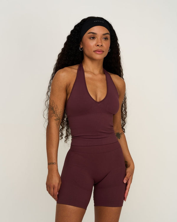 Elevate™ Sculpting Seamless Halterneck Top | Dark Mauve