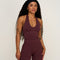 Elevate™ Sculpting Seamless Halterneck Top | Dark Mauve