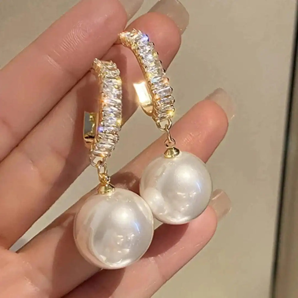 Elegant Pearl and Zirconia Earrings — image 3