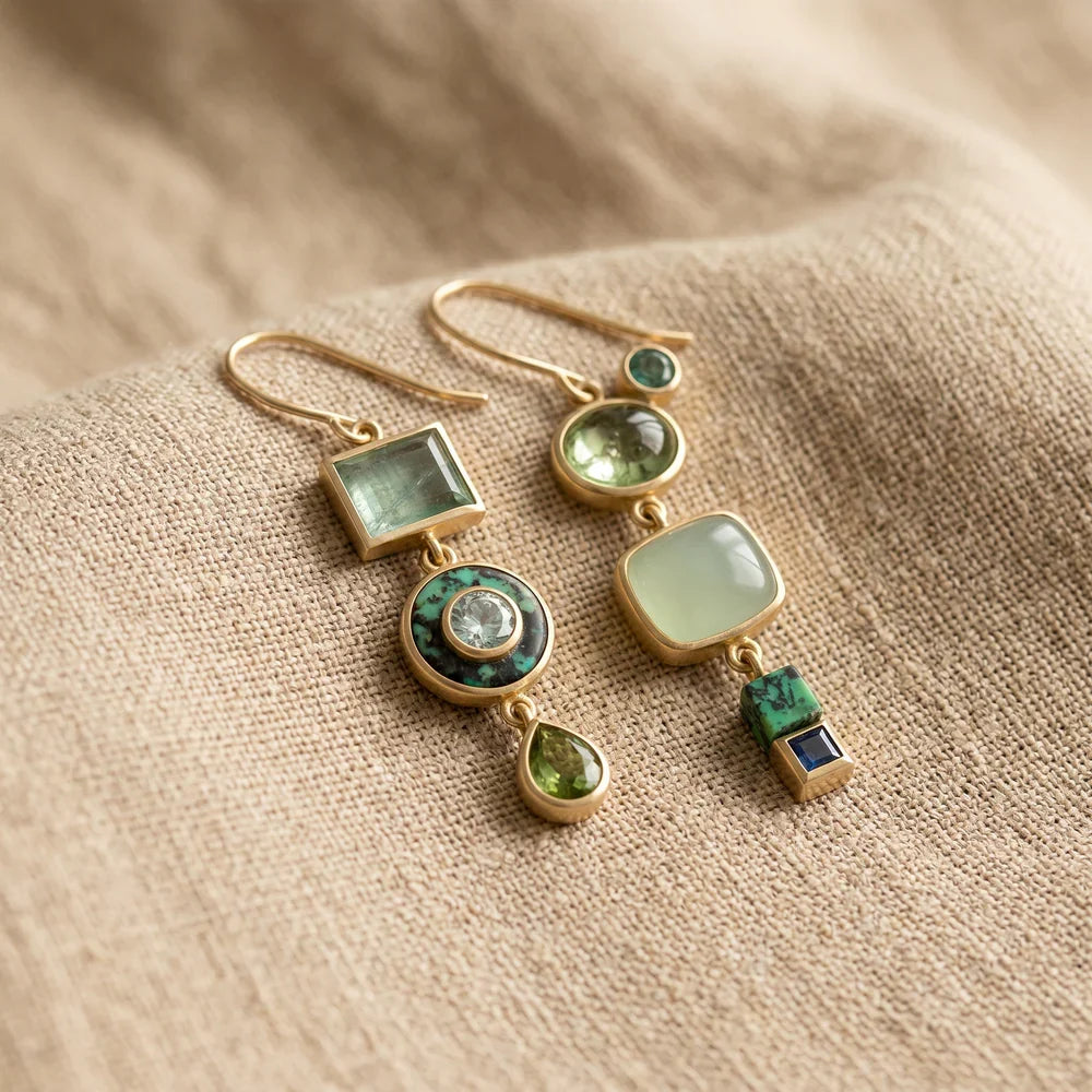 Graceful Green Stone Earrings — image 1