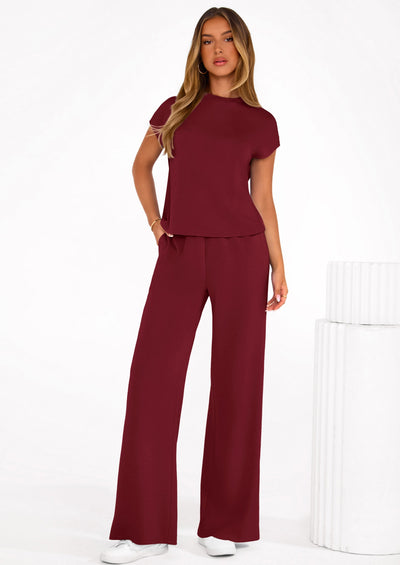 Osonn Womens 2 Piece Outfits Casual Cap Sleeve Lounge Set Summer Tracksuits Matching Sets Beach Fashion Travel Clothes