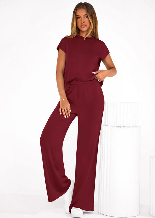 Osonn Womens 2 Piece Outfits Casual Cap Sleeve Lounge Set Summer Tracksuits Matching Sets Beach Fashion Travel Clothes