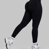 Outline V-Waist Leggings | Night Black
