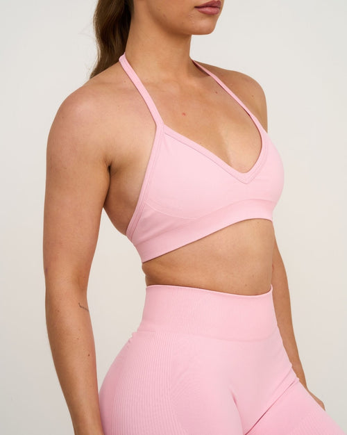 Elevate™ Sculpting Seamless Adjustable Halter Bra | Cotton Pink