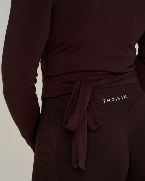 The Essential Collection Wrap Top | Coffee