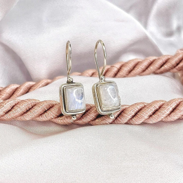 Lustre Square Moonstone Earrings — image 1