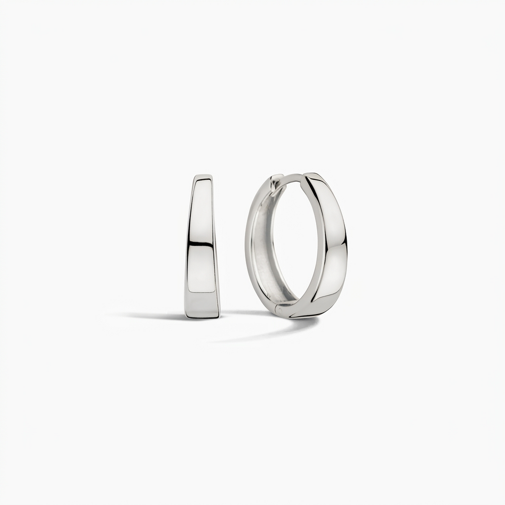 Gia Classic White Gold Hoops — image 1