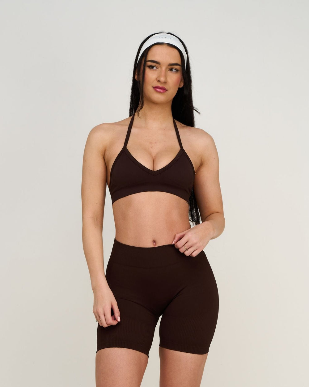 Elevate™ Sculpting Seamless Adjustable Halter Bra | Coffee