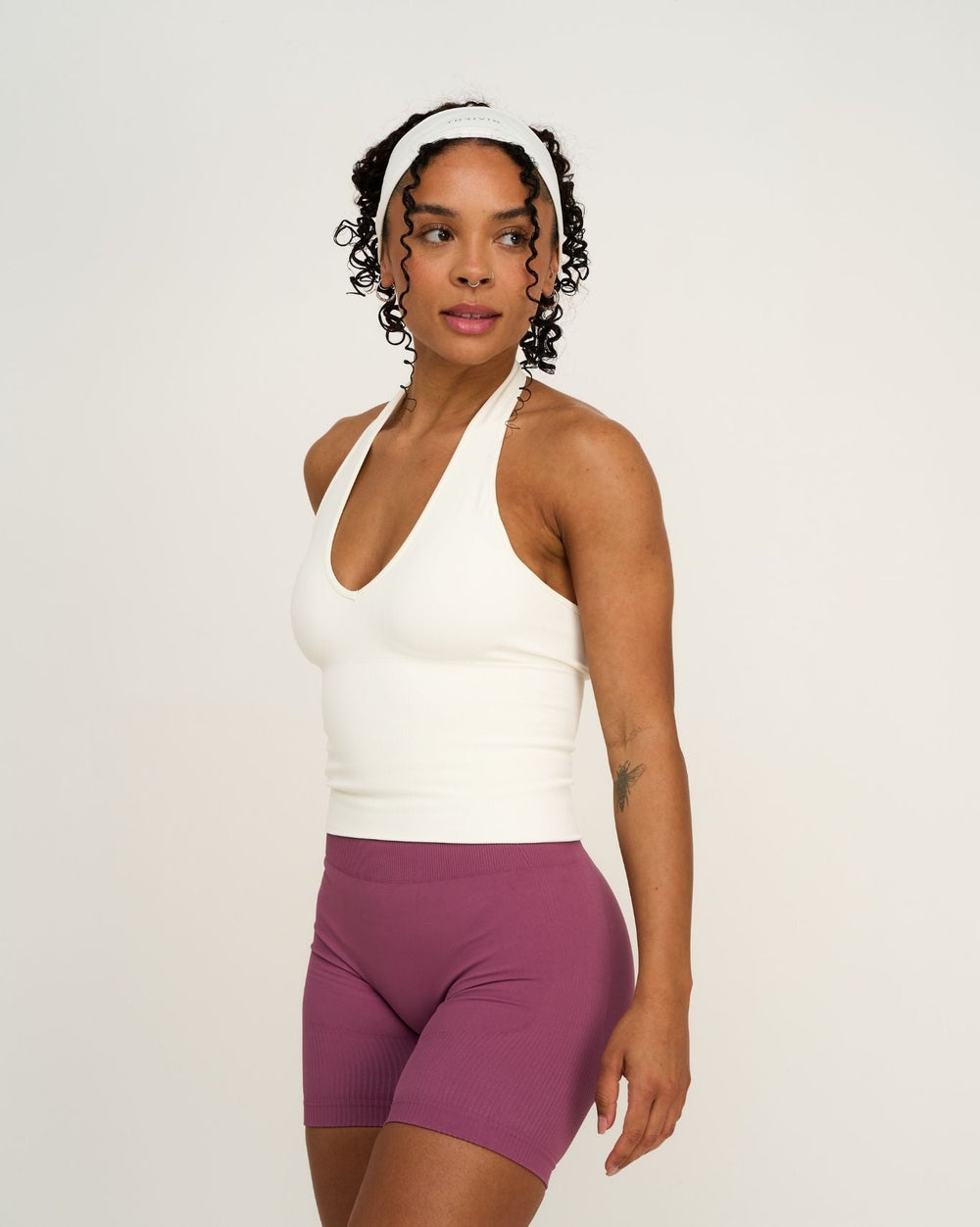 Elevate™ Sculpting Seamless Halterneck Top | Cream