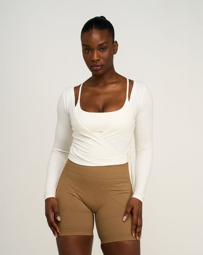 The Essential Collection Wrap Top | Cream