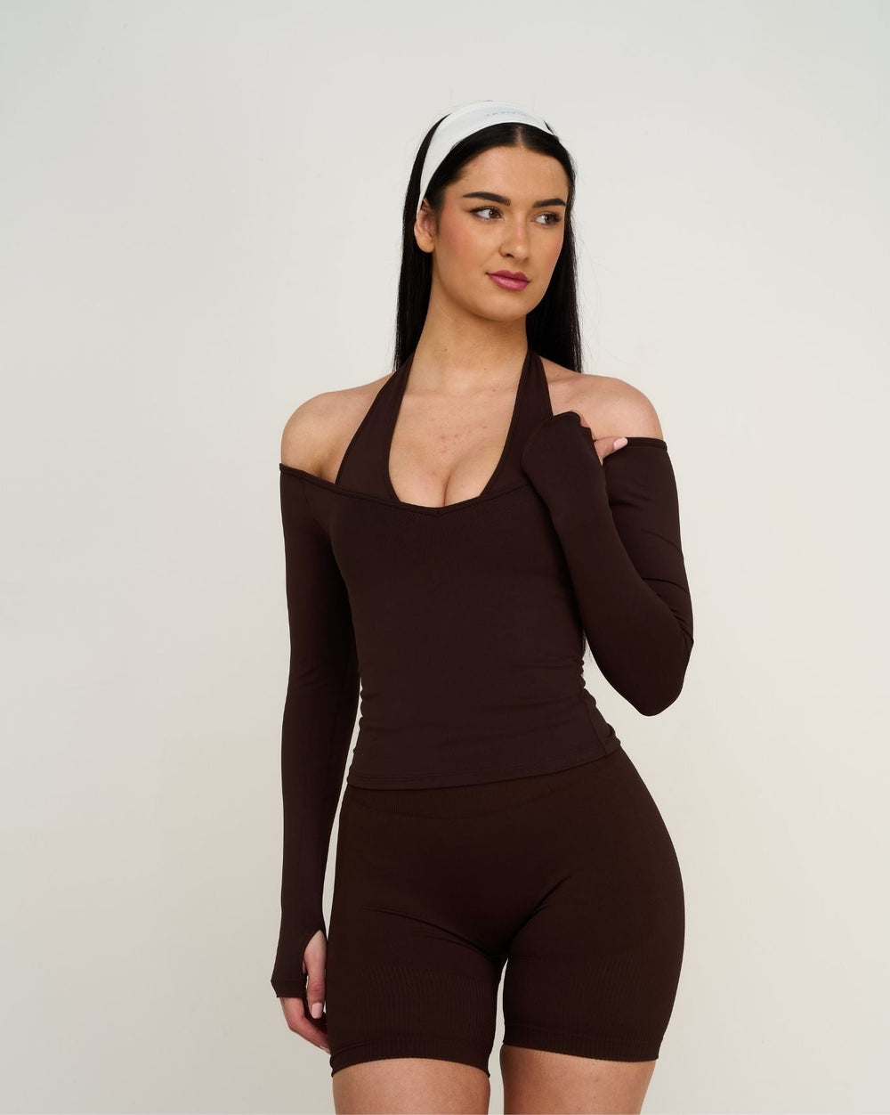 Elevate™ Sculpting Seamless V-Neck Top | Coffee