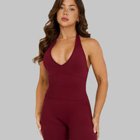 Elevate™ Sculpting Seamless Halterneck Top | Fine Wine