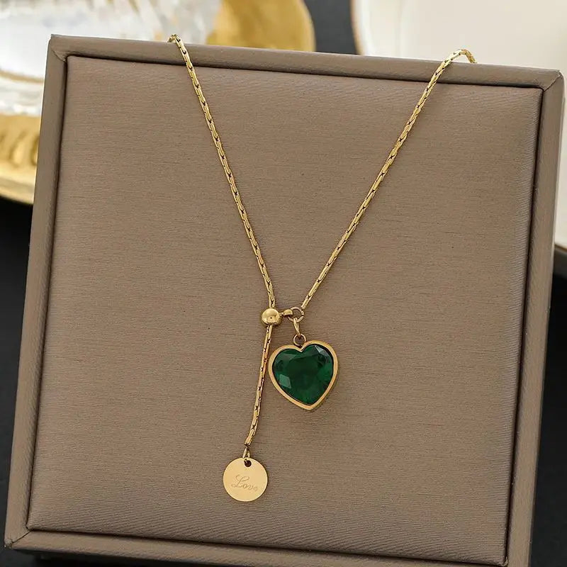 Juliette Veyron Emerald Heart Necklace — image 1