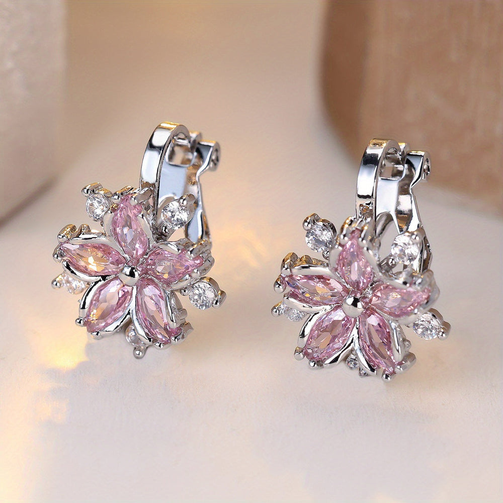 Delicate Blossom Zirconia Earrings — image 1