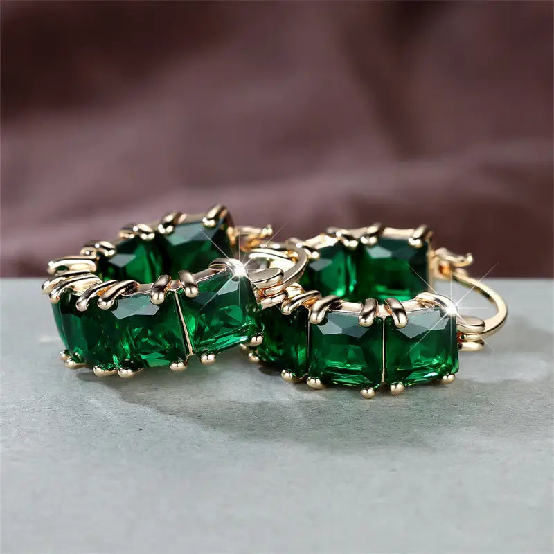 Rowena Emerald Gold Earrings — image 2