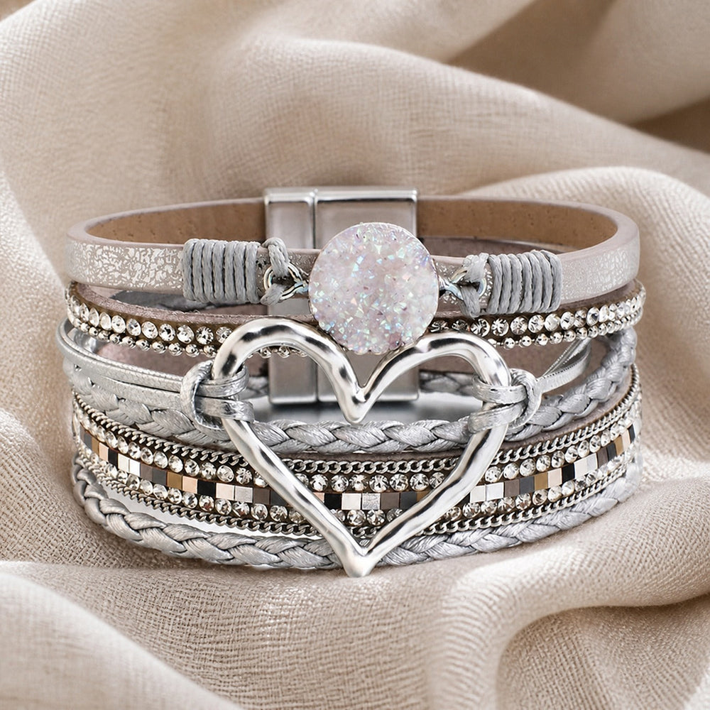 Artisan Woven Boho Heart Bracelet — image 3