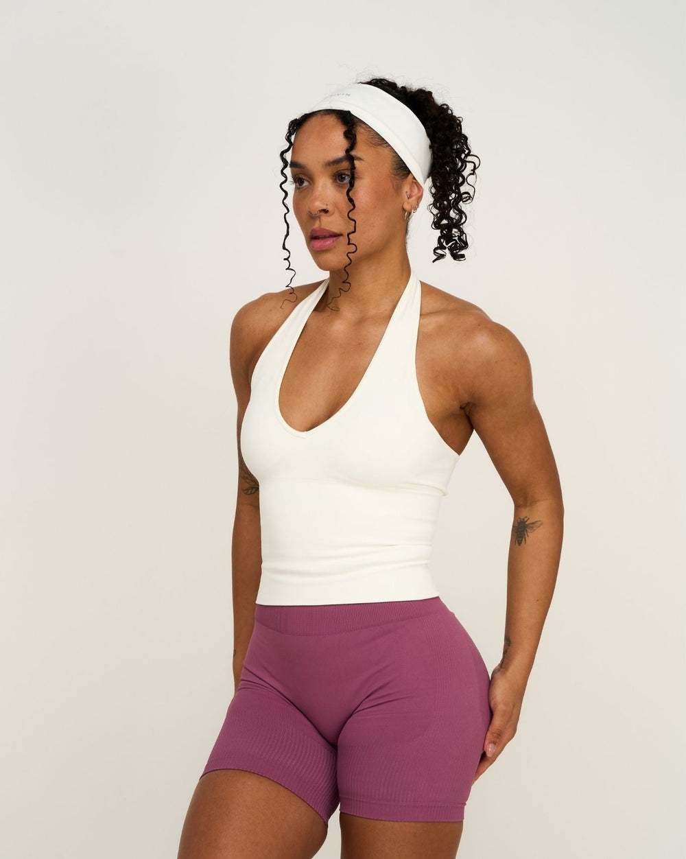 Elevate™ Sculpting Seamless Halterneck Top | Cream