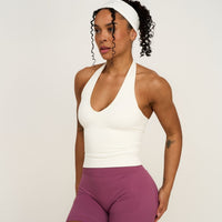 Elevate™ Sculpting Seamless Halterneck Top | Cream