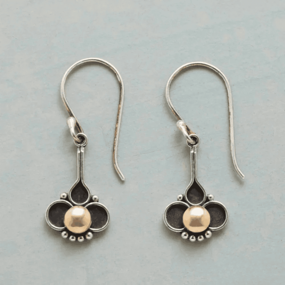 Boho Clover Pearl Silver Earrings — image 1