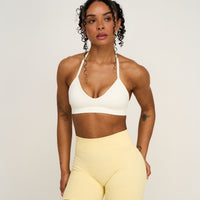 Elevate™ Sculpting Seamless Adjustable Halter Bra | Cream