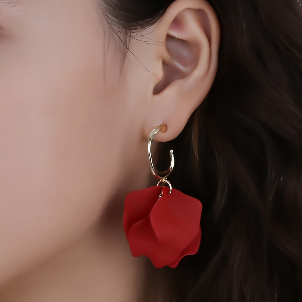 Delicate Floral Hoop Earrings — image 3