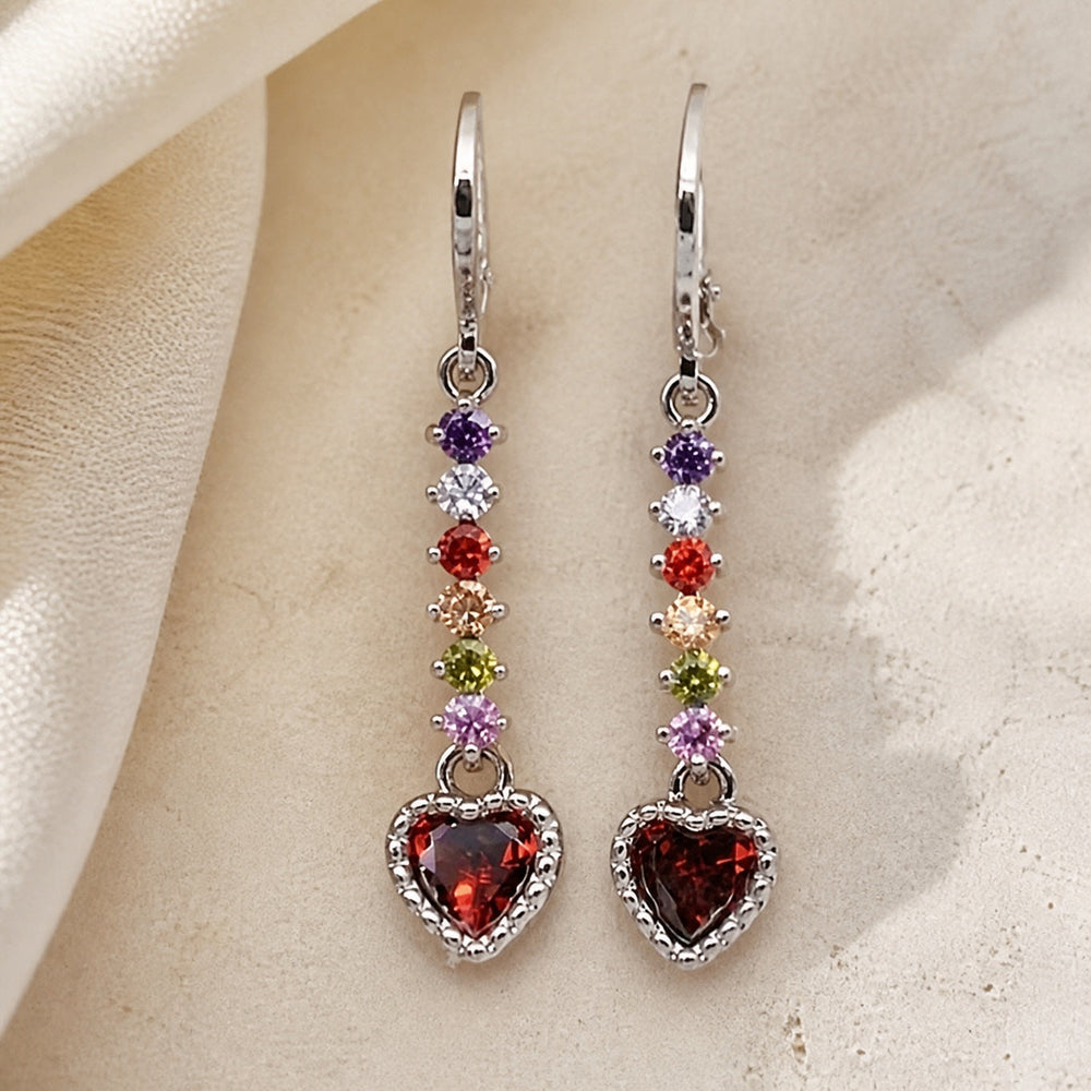 Colorful Heart Dangle Earrings — image 2