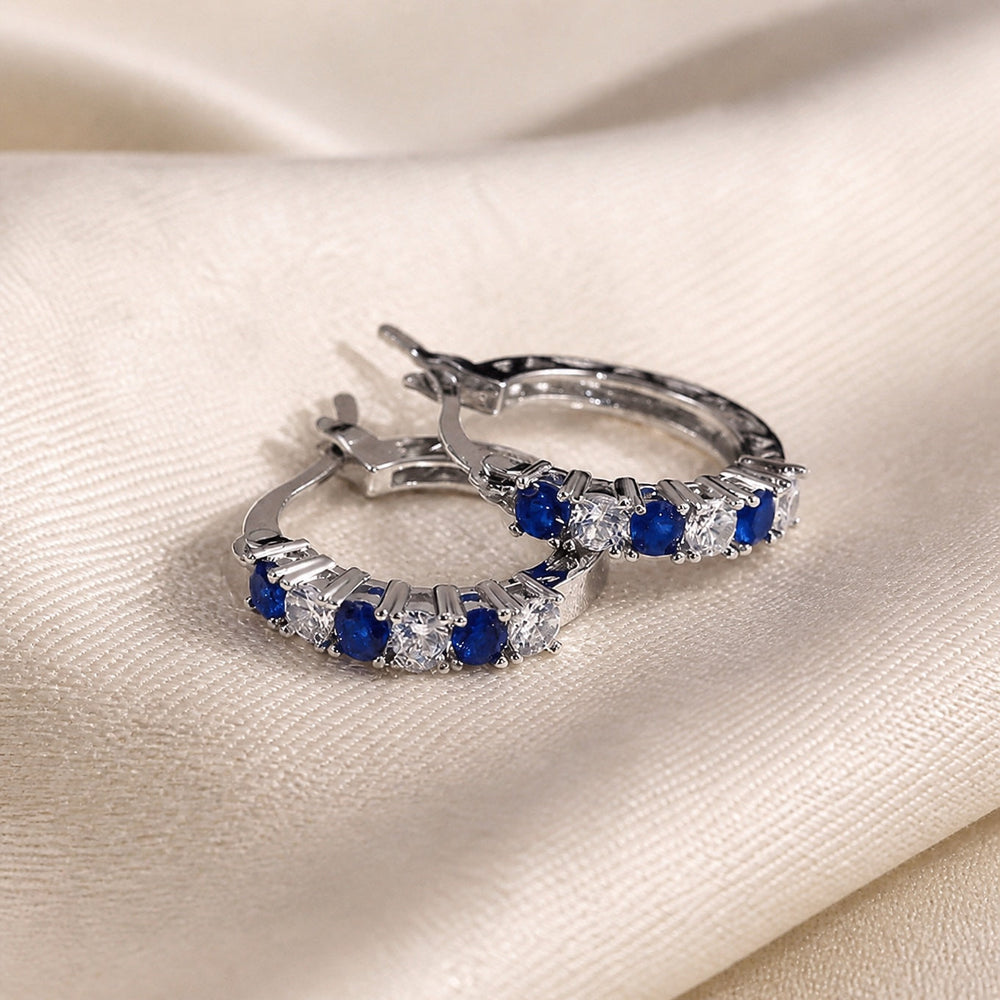 Minimalist Inlaid Zirconia Earrings — image 1