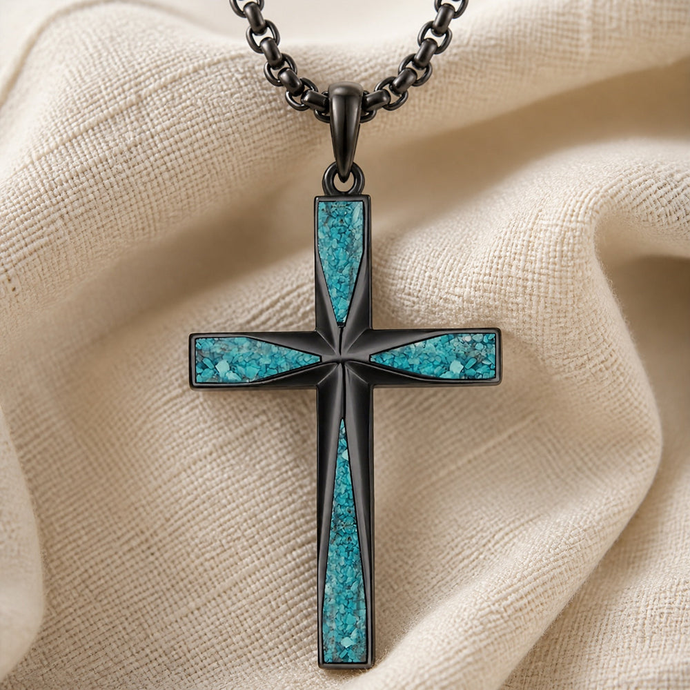 Turquoise Cross Pendant Necklace — image 2