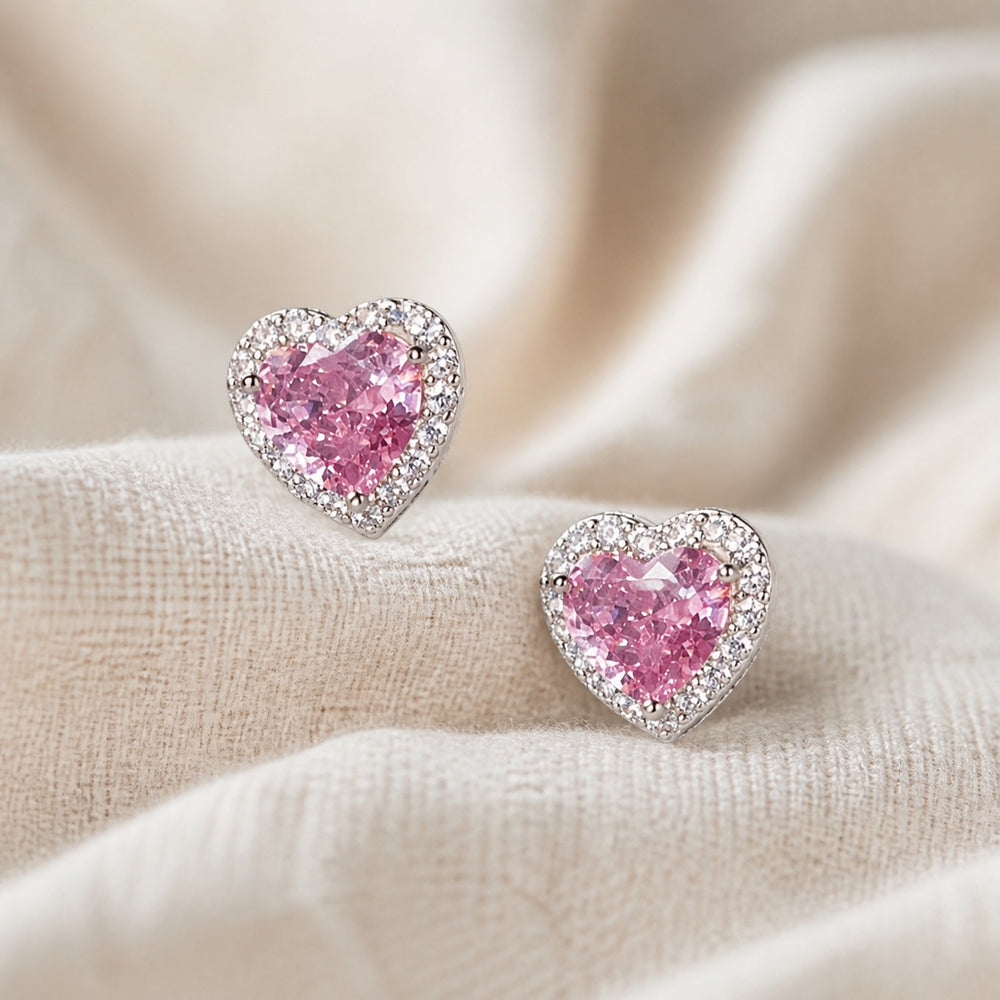 Delicate Zirconia Heart Earrings — image 1