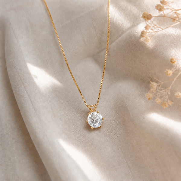 Shimmering Solitaire Pendant Necklace — image 1