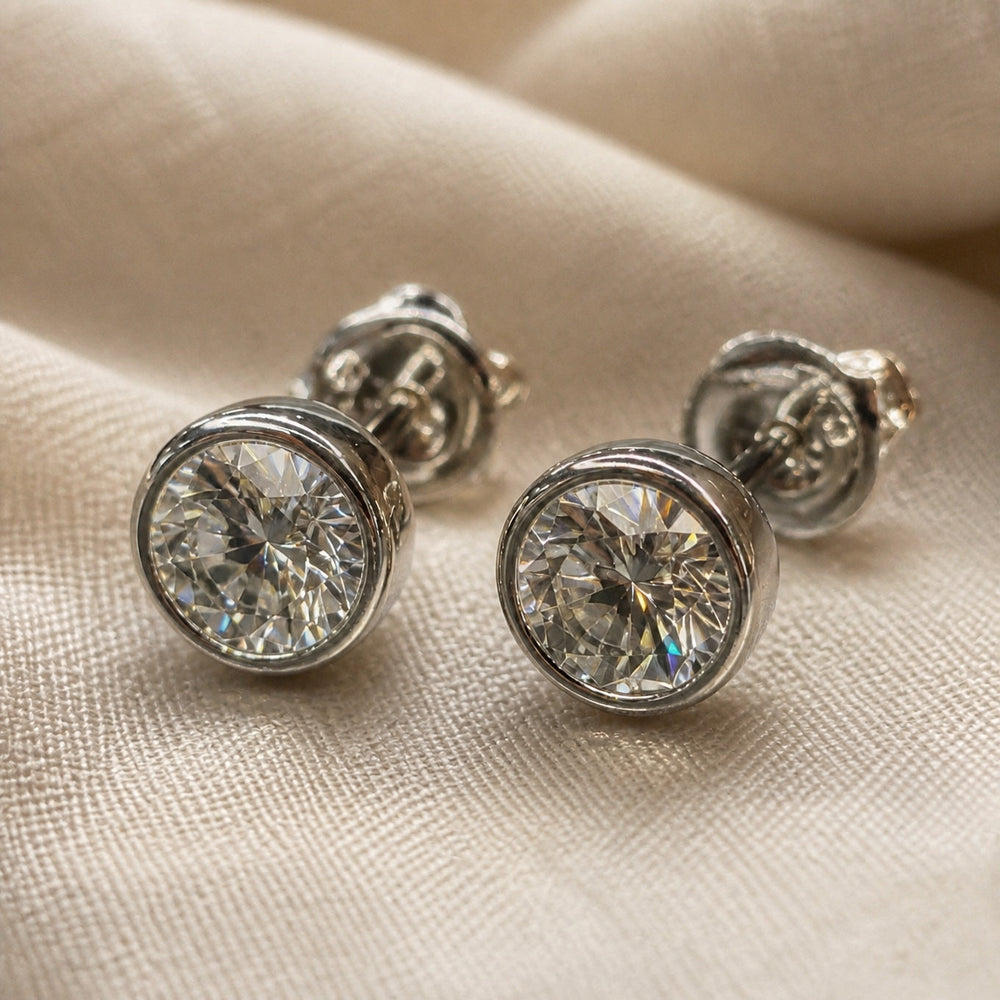 Luxe Round Cut Stud Earrings — image 2