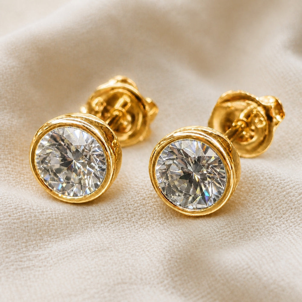Luxe Round Cut Stud Earrings — image 1