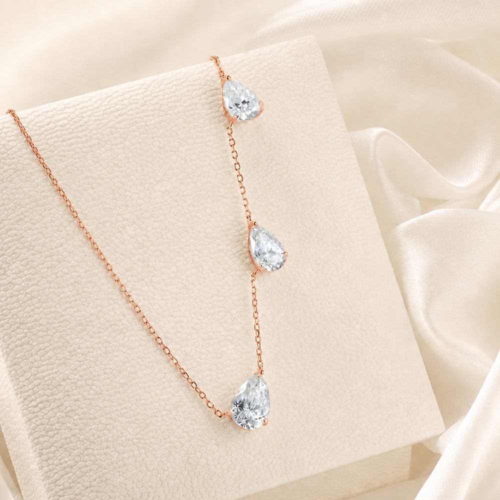 Gradient Pear Cut Crystal Necklace — image 3