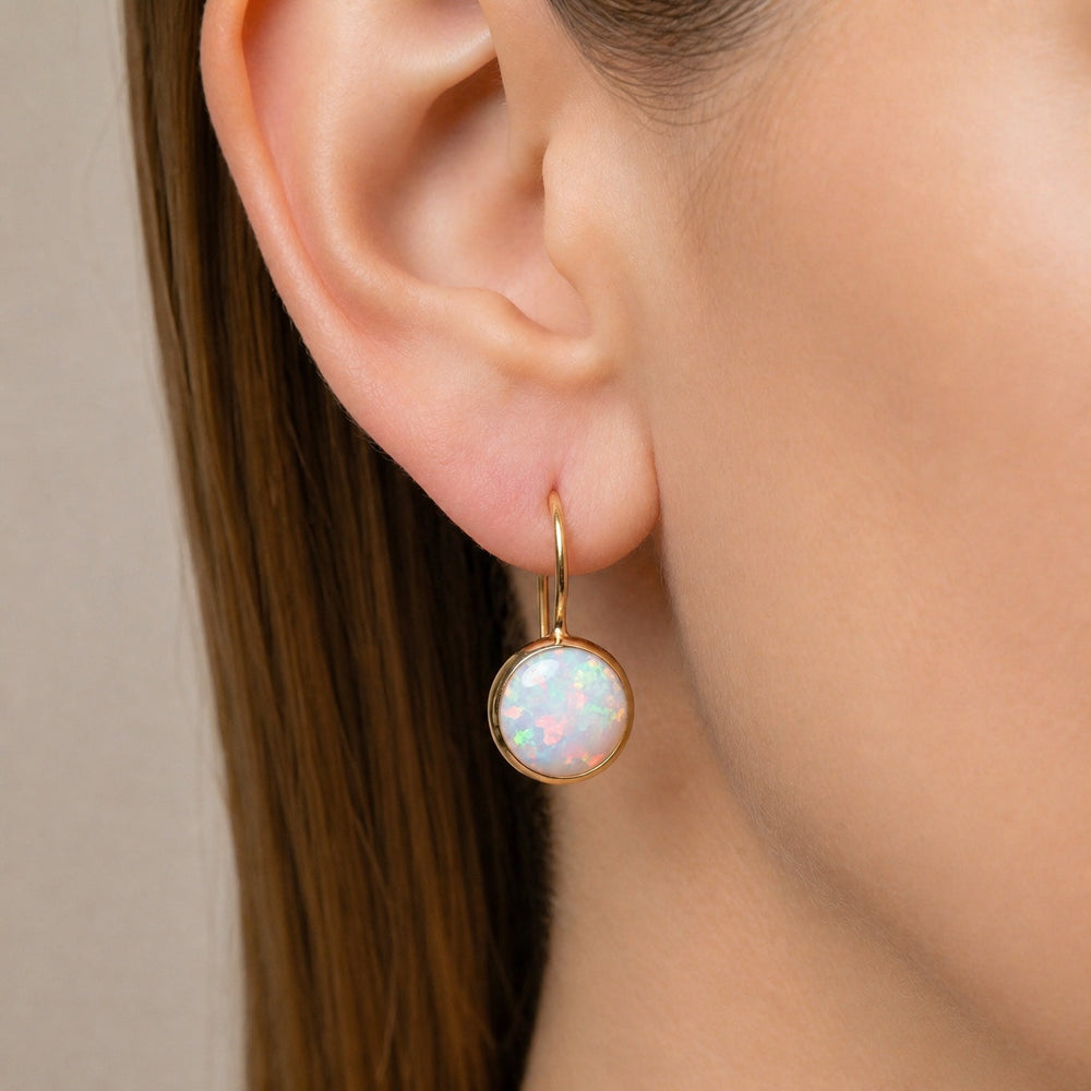 Vintage Opal Gold Earrings — image 2