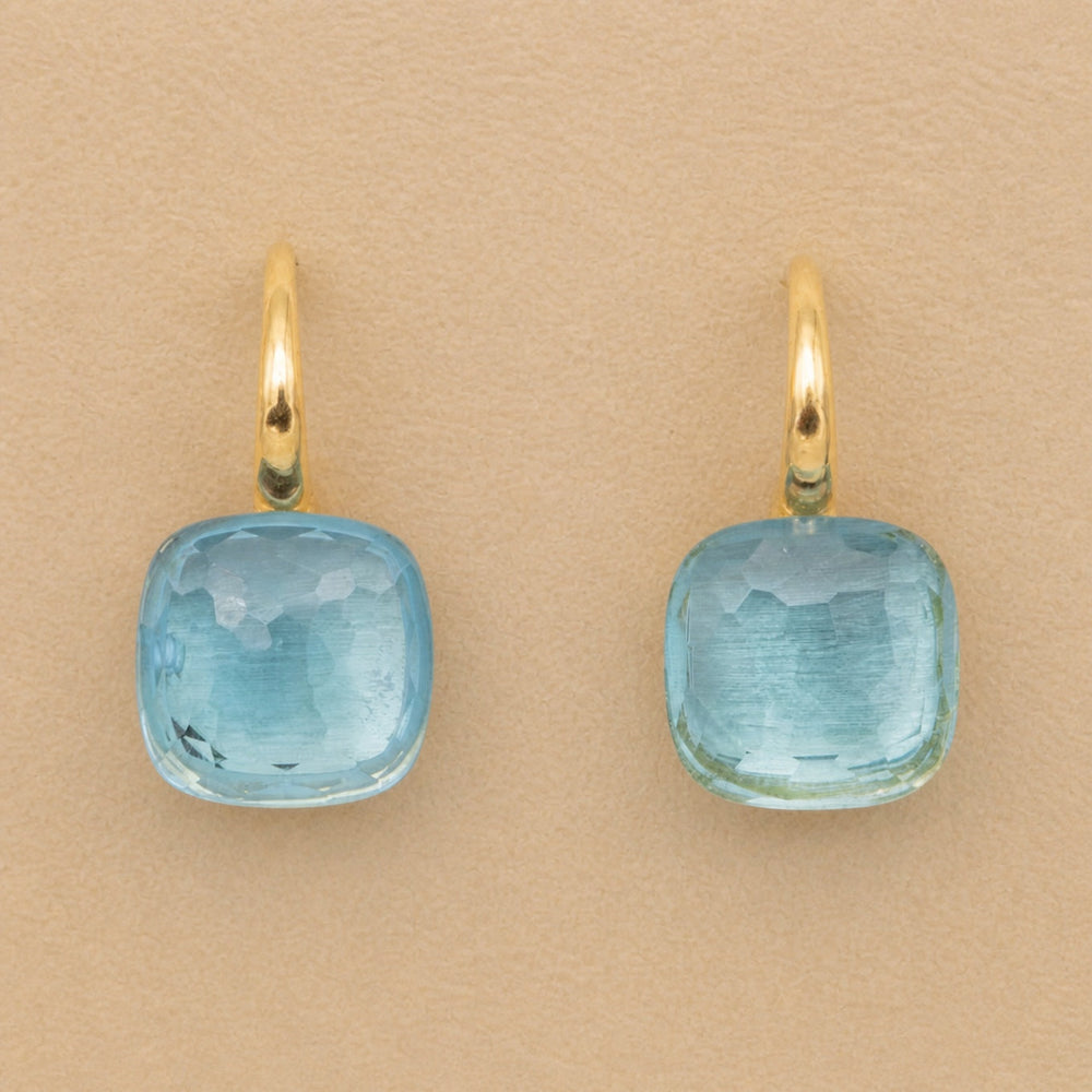 Classic Inlaid Square Topaz Earrings — image 1