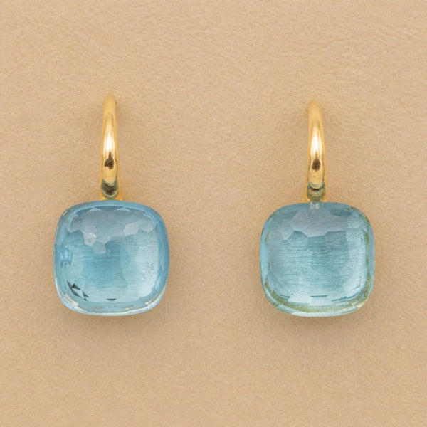 Classic Inlaid Square Topaz Earrings — image 1