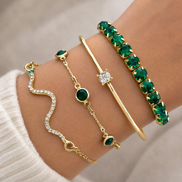 Emerald Gold Bracelet Set — image 1