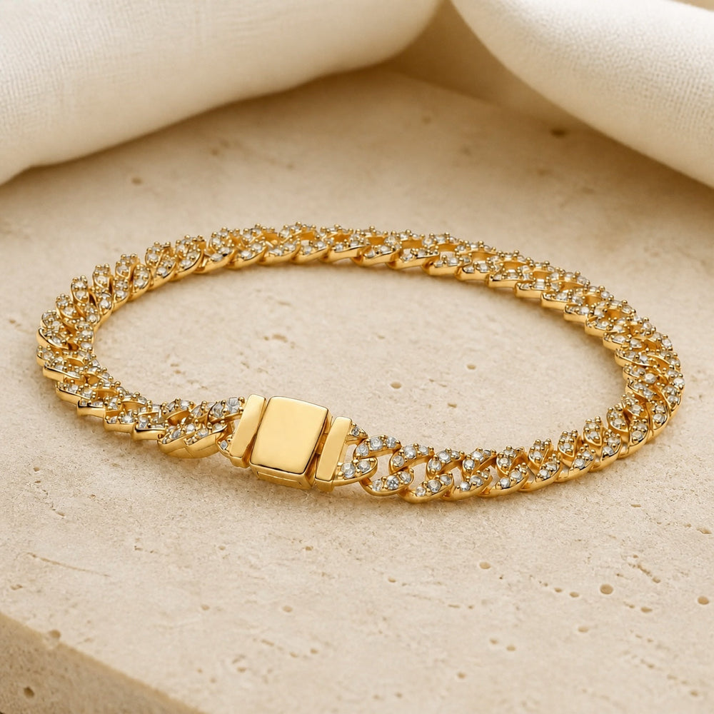 Pave Cuban White Gold Bracelet — image 2