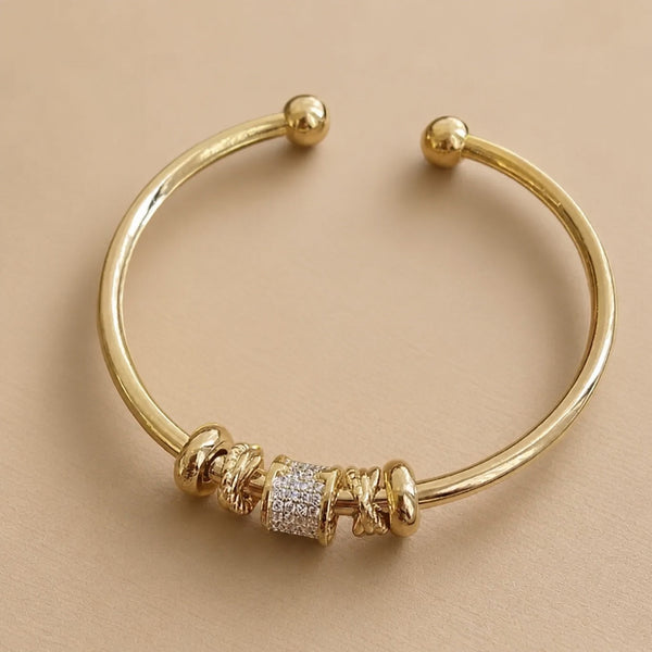 Lustrous Gold Charm Cuff Bracelet — image 1