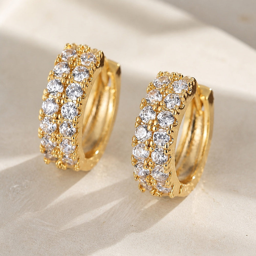Bright Gold Stud Earrings — image 1