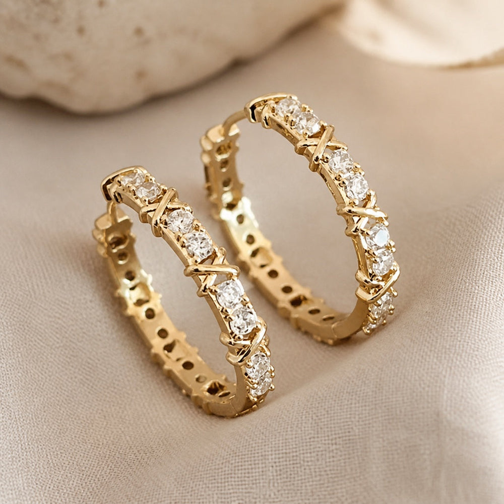Bright Golden Hoop Earrings — image 1