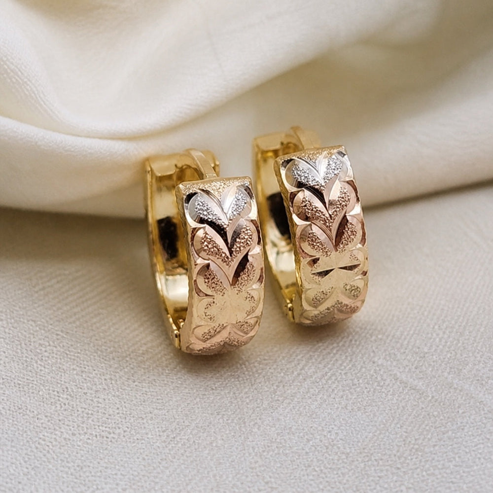 Colorful Golden Heart Hoop Earrings — image 1